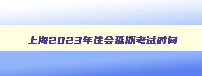 上海2023年注会延期考试时间（上海2023年注会延期考试时间表）