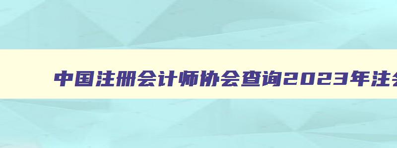 中国注册会计师协会查询2023年注会成绩（中国注册会计师协会往年成绩查询）