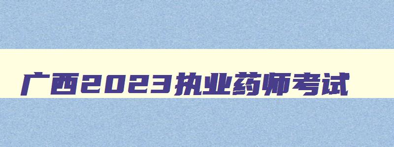 广西2023执业药师考试