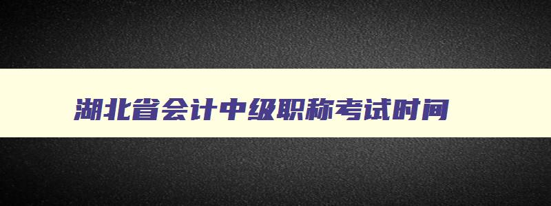 湖北省会计中级职称考试时间,湖北省会计中级职称2023年报名时间