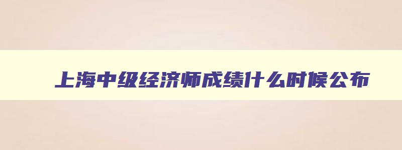 上海中级经济师成绩什么时候公布,上海中级经济师及格分数