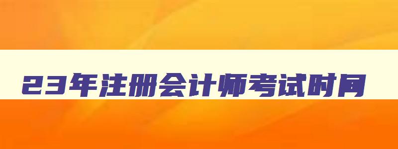 23年注册会计师考试时间,中国注册会计师考试成绩