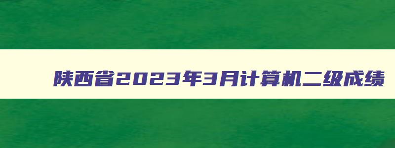 陕西省2023年3月计算机二级成绩