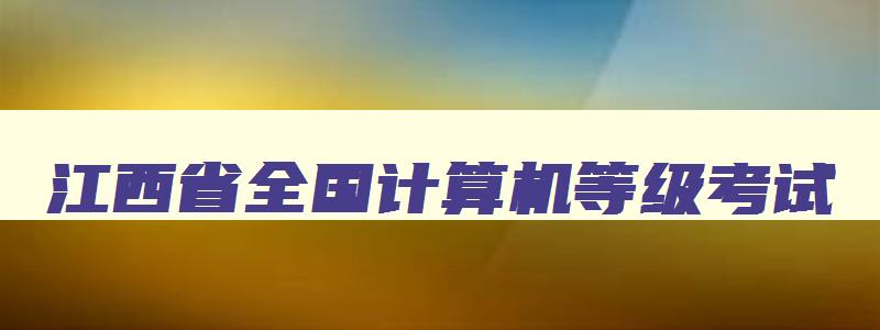 江西省全国计算机等级考试,江西省计算机等级考试成绩查询