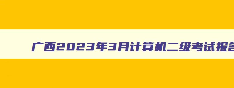 广西2023年3月计算机二级考试报名时间,广西2023年3月计算机二级成绩查询