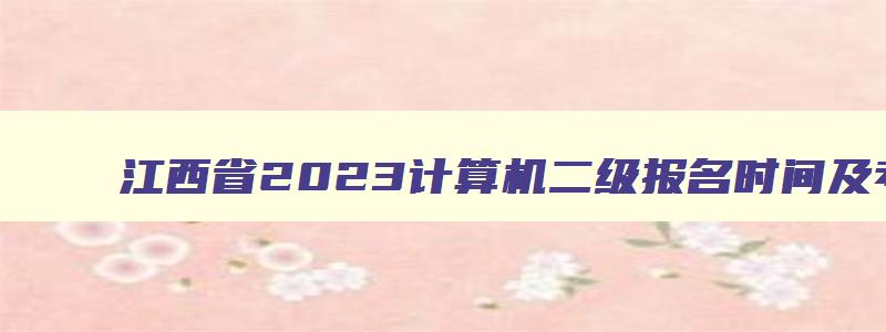 江西省2023计算机二级报名时间及考试时间（江西省2023计算机二级报名时间及考试时间）