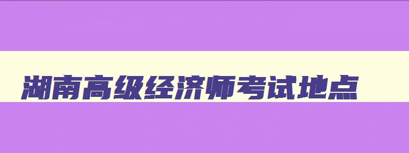 湖南高级经济师考试地点,湖南省高级经济师报名时间2023年