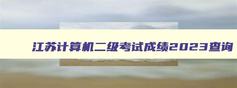江苏计算机二级考试成绩2023查询,江苏计算机二级考试成绩2023
