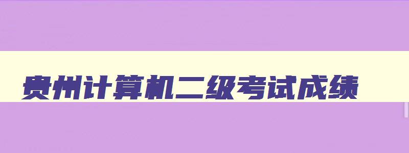 贵州计算机二级考试成绩,贵州省2023年3月计算机二级成绩查询