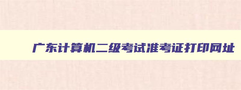 广东计算机二级考试准考证打印网址,广东2023计算机二级准考证打印时间