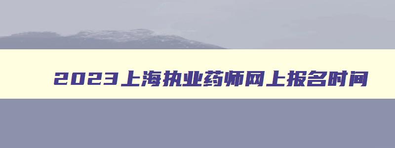 2023上海执业药师网上报名时间