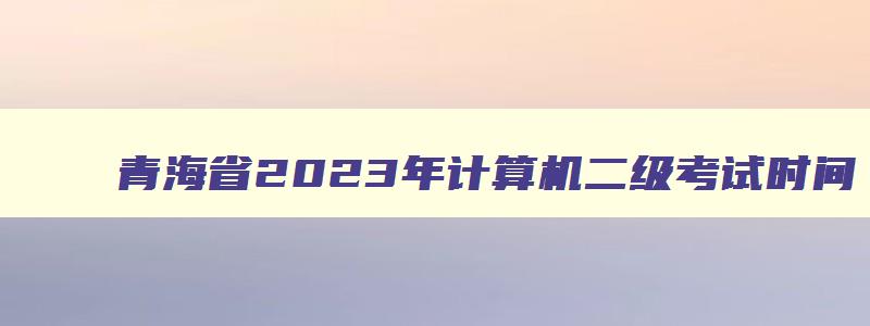 青海省2023年计算机二级考试时间,青海省2023年计算机二级考试时间