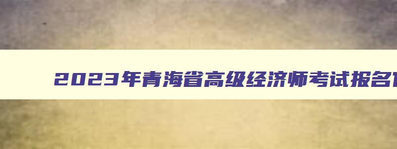 2023年青海省高级经济师考试报名官网（青海省高级经济师报名时间）