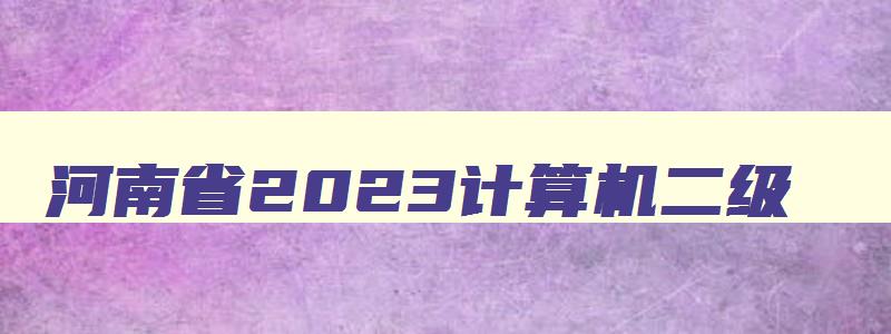 河南省2023计算机二级,河南省2023计算机二级成绩