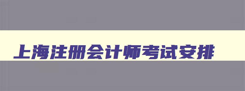 上海注册会计师考试安排,上海注册会计师考试时间2023考试时间