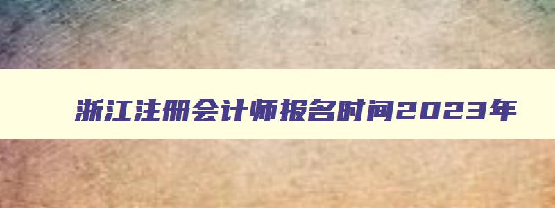 浙江注册会计师报名时间2023年,浙江省注册会计师考试时间