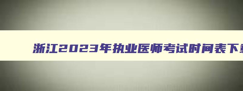 浙江2023年执业医师考试时间表下载,浙江2023年执业医师考试时间表