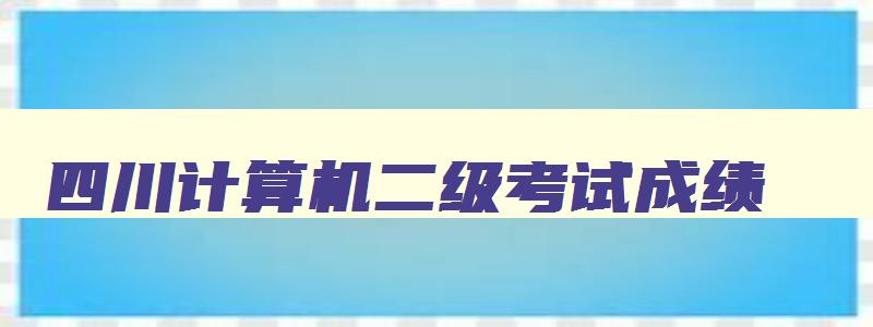 四川计算机二级考试成绩,计算机二级成绩查询2023年3月四川
