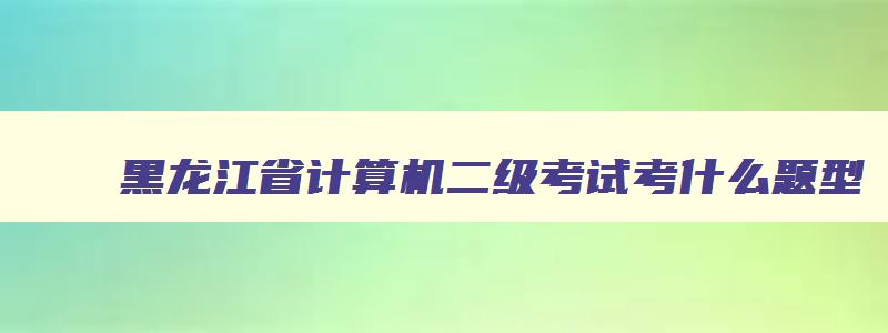 黑龙江省计算机二级考试考什么题型,黑龙江省计算机二级考试考什么