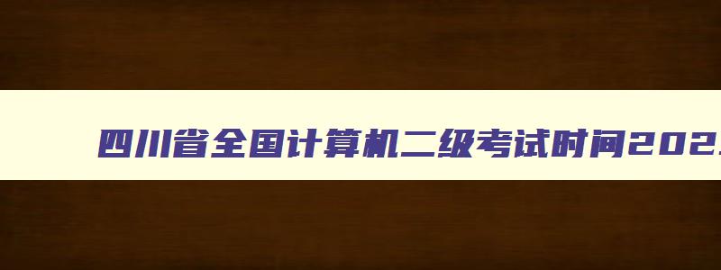 四川省全国计算机二级考试时间2023年,四川省2023计算机二级报名时间及考试时间