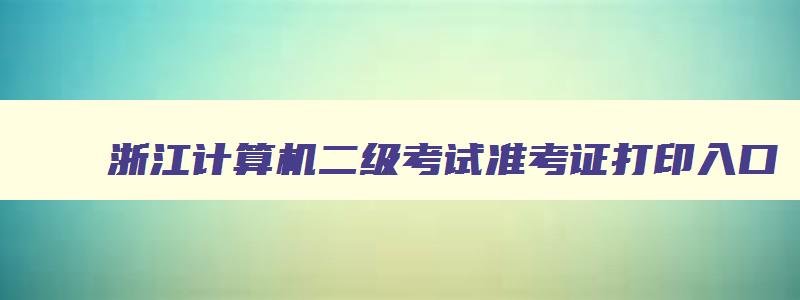 浙江计算机二级考试准考证打印入口,2023浙江省计算机二级准考证