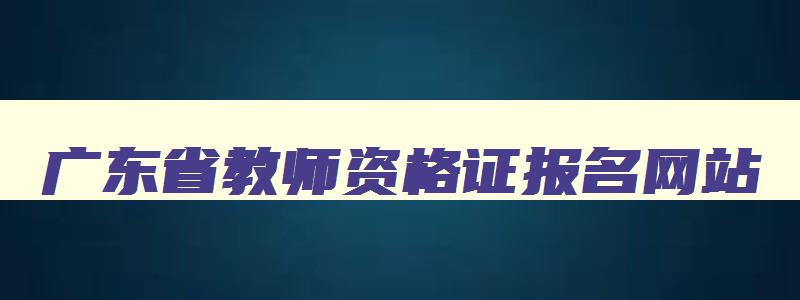 广东省教师资格证报名网站
