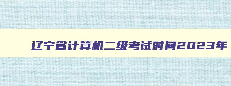 辽宁省计算机二级考试时间2023年,辽宁省2023计算机二级考试报名时间