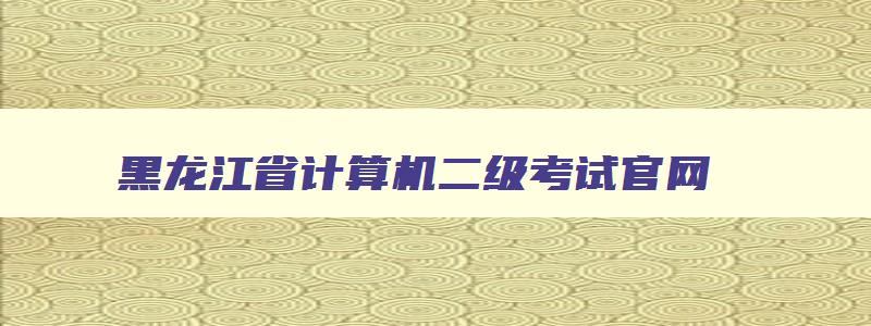 黑龙江省计算机二级考试官网,2023黑龙江省计算机二级报名官网